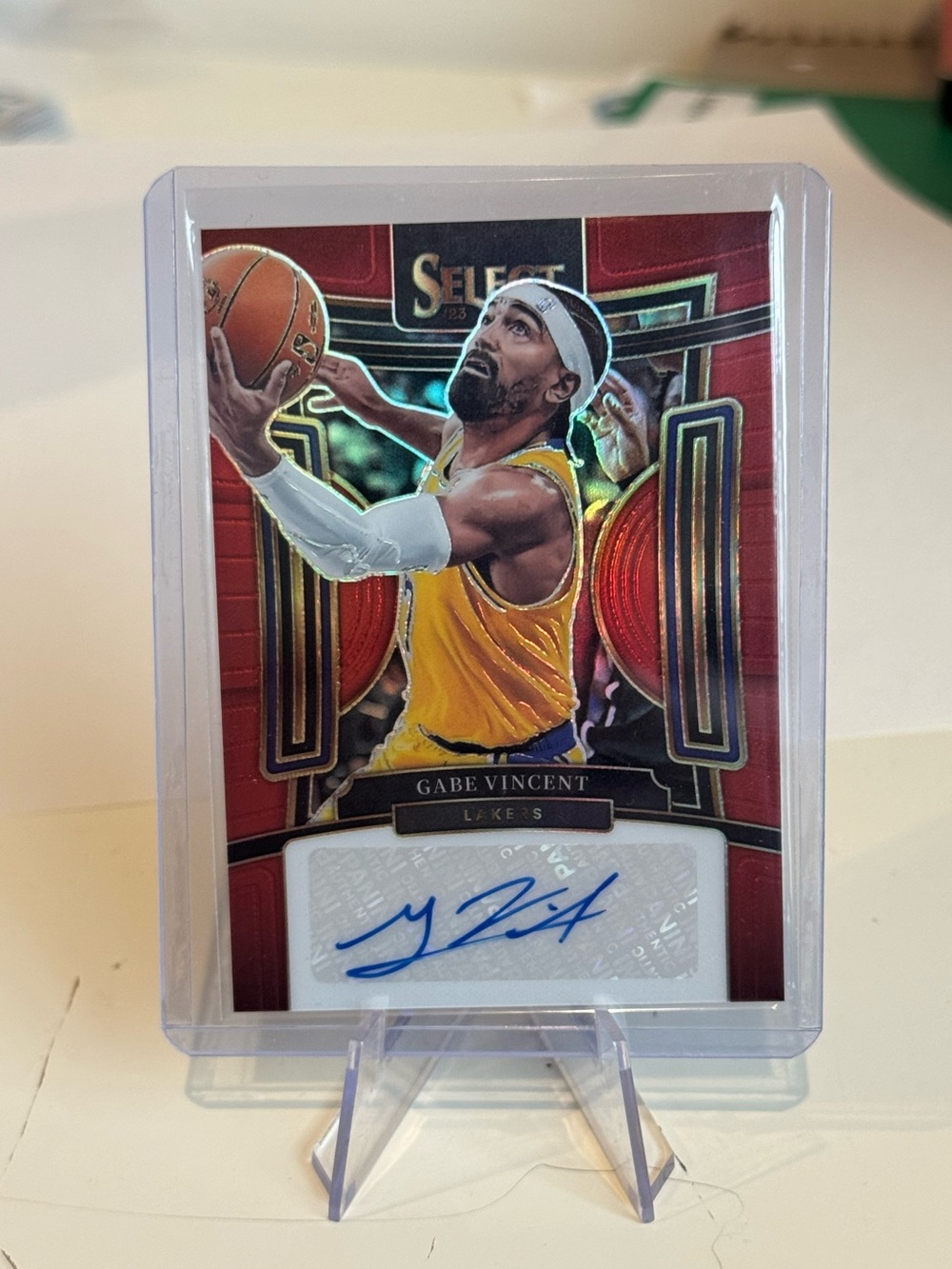 2023 Gabe Vincent /99 Panini Select Autograph Prizm card